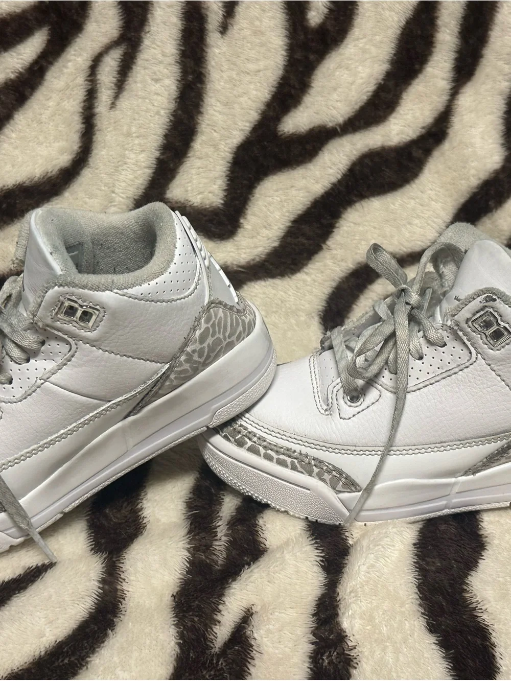 Nike Air Jordan Kids' White and Light Gray Jumpman Sneakers